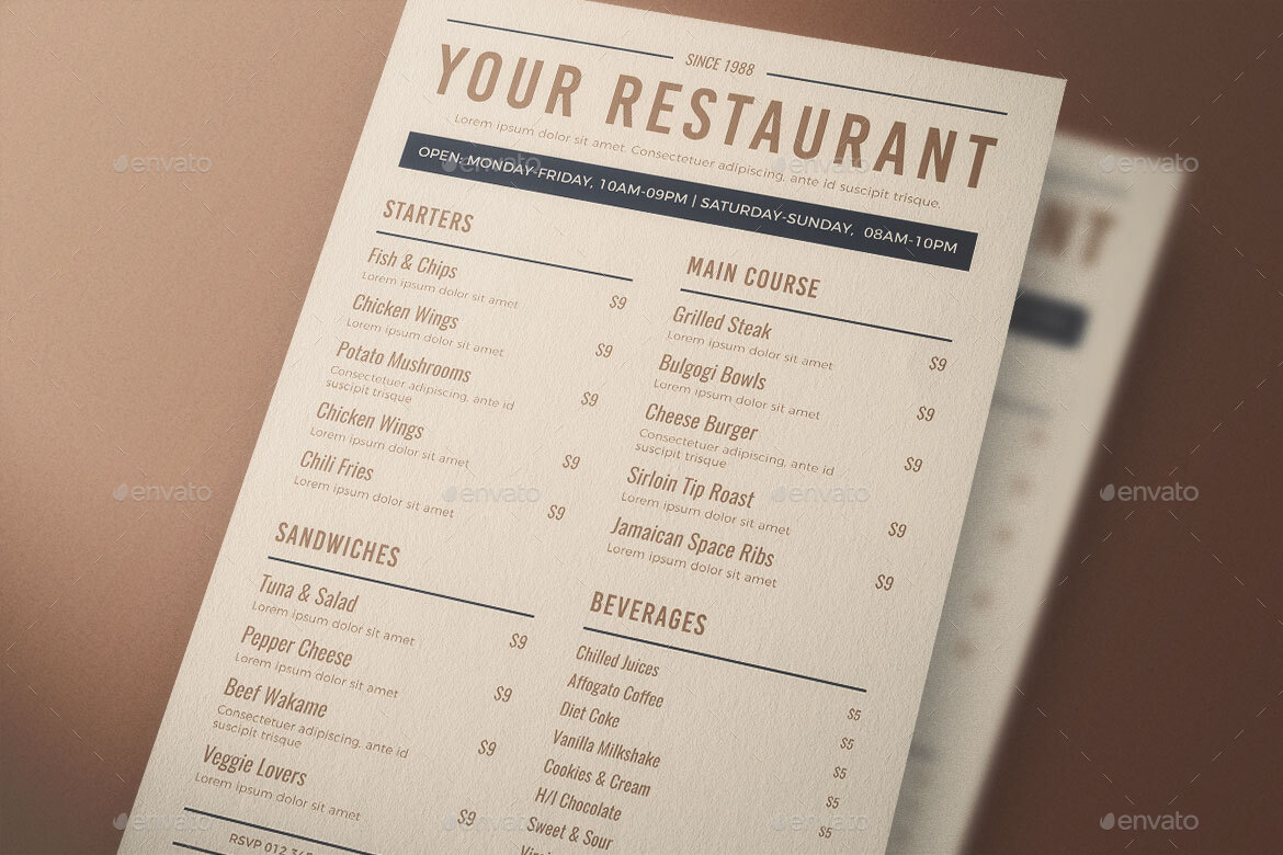 Vintage Food Menu by thesavorydirectors | GraphicRiver