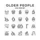 Set Line Icons of Older People