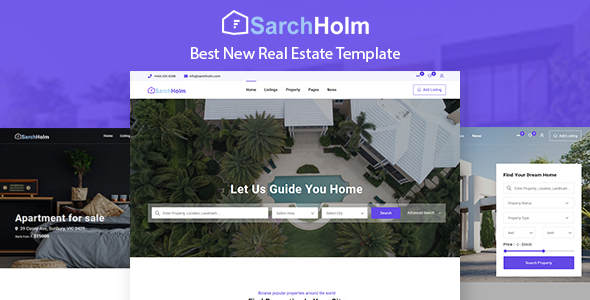 Exceptional SarchHolm - Real Estate HTML Template