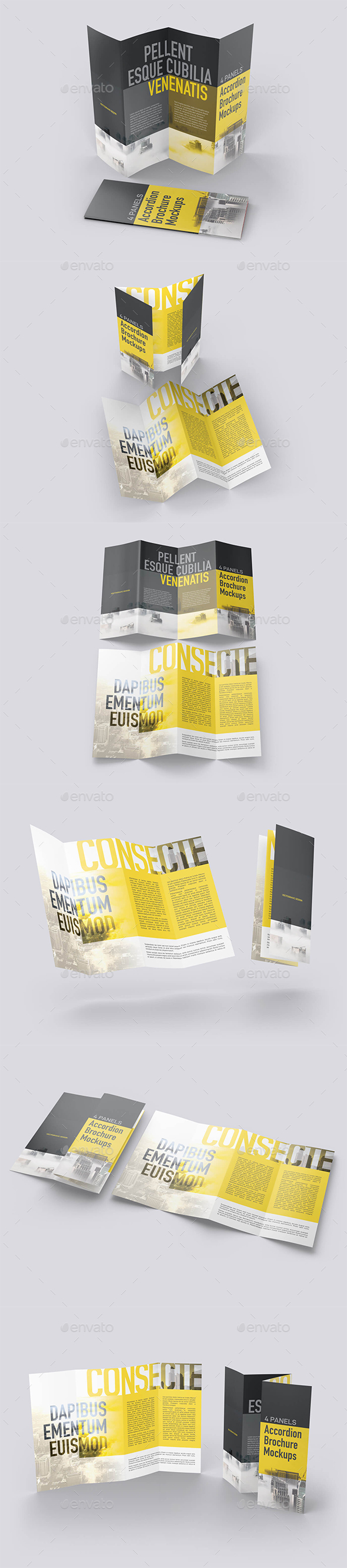 Download Accordion Brochure Mockups Four Panels 11x17 By Vectogravic Graphicriver