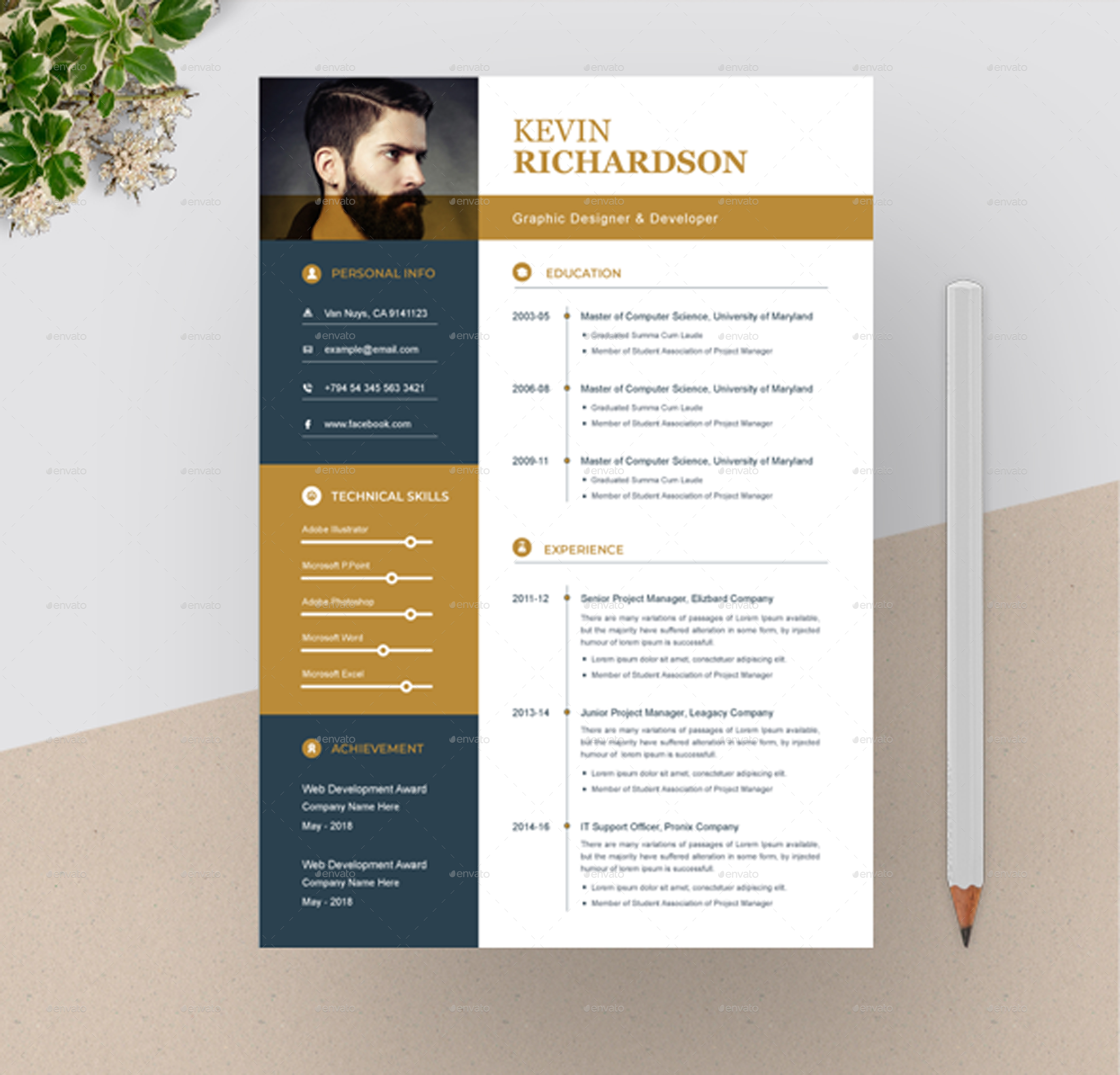 Stylish Resume, Print Templates | GraphicRiver