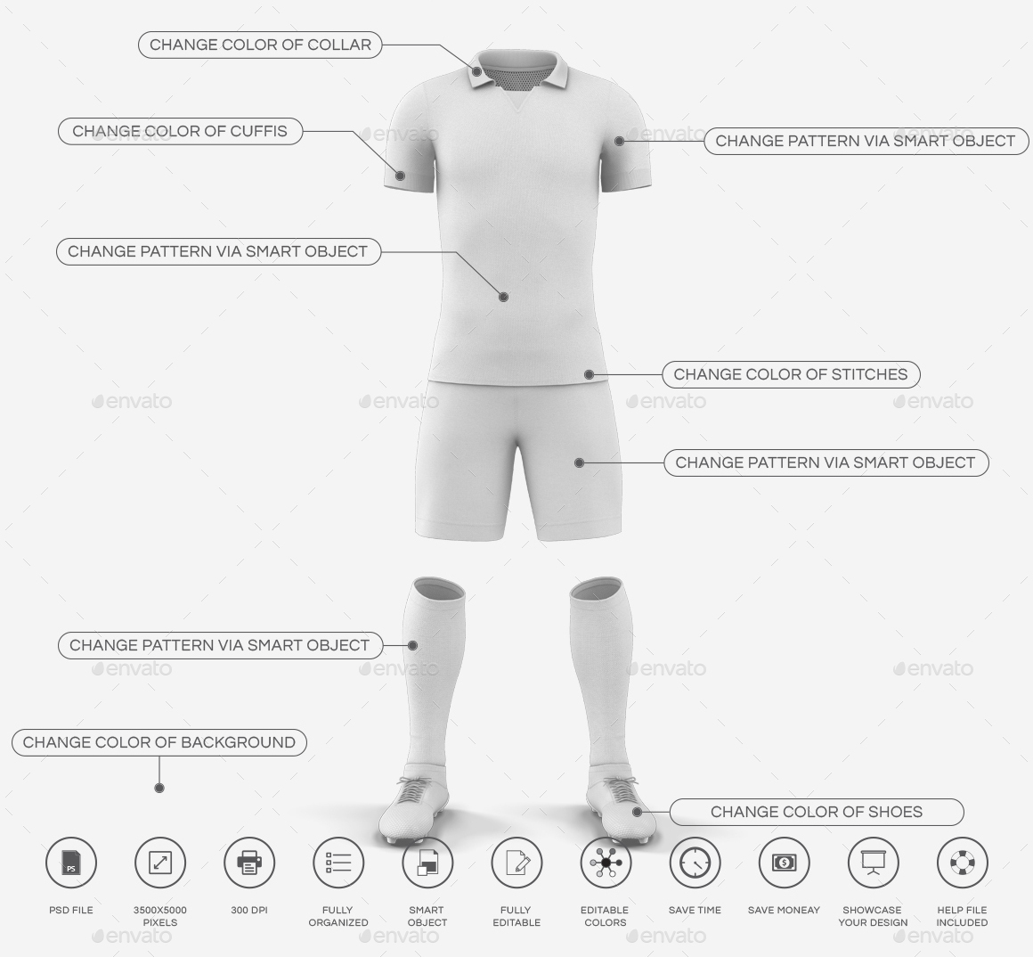 Download Men's Full Soccer Team Kit mockup V9 by TRDesignme ...