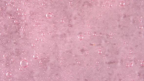 Macro Shot of Air Bubbles in Transparent Cosmetic Liquid Gel Cream alt