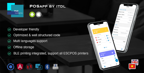 Ionic POS App - Manage Orders, Menu Items & Print Bills