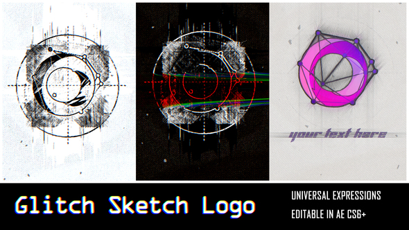 Glitch Sketch Logo - VideoHive 25797602