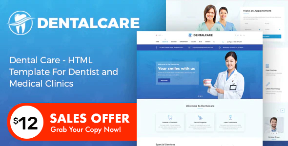 Extraordinary Dental Care - HTML Template For Dentist and Medical Clinics