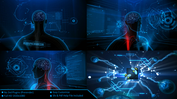 Holographic Brain Scan - VideoHive 25803225