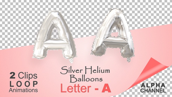 Silver Helium Balloons With Letter – A alt