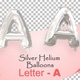 Silver Helium Balloons With Letter – A - VideoHive Item for Sale