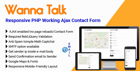 WannaTalk – Responsive PHP Working Ajax Contact Form