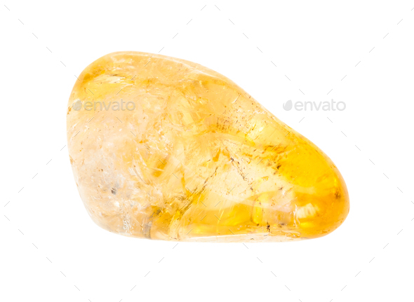 Polished Citrine Yellow Quartz Gem Stone Isolated Stock Photo By Vvoennyy