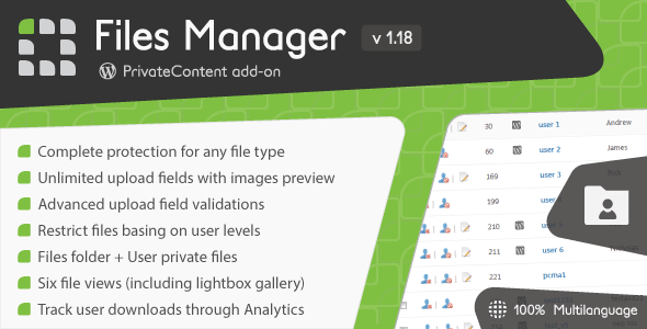 PrivateContent - Files Manager add-on