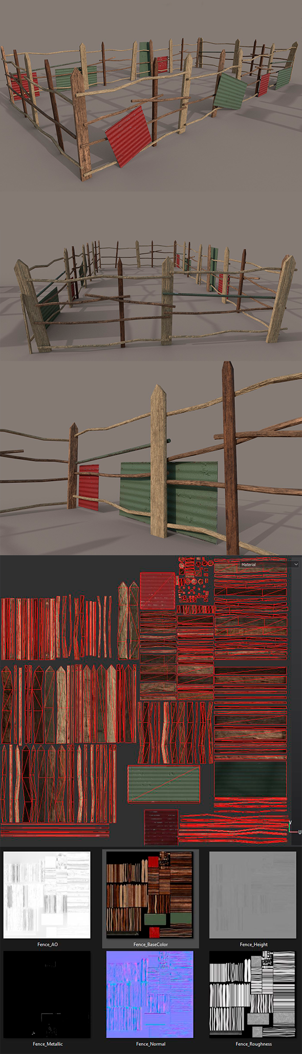 different Wooden fence - 3Docean 25823263