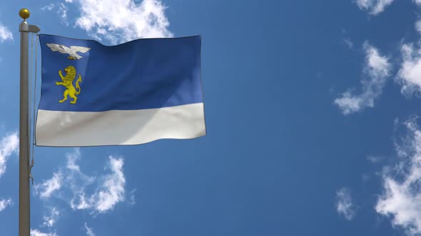 Belgorod City Flag (Russia) On Flagpole alt
