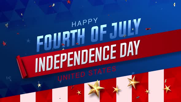 Fourth of July Independence Day United States of America State with Flag 4K