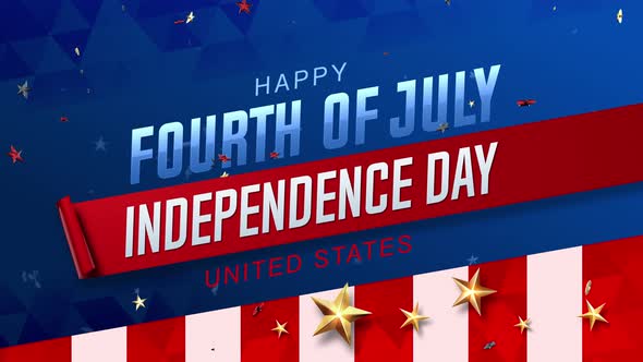 Fourth of July Independence Day United States of America State with Flag 4K alt