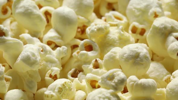 Tasty group of salted popcorn full frame close up  alt