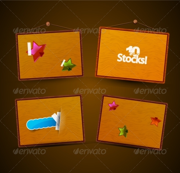 Vector Wooden Plaques - Man-made Objects Objects