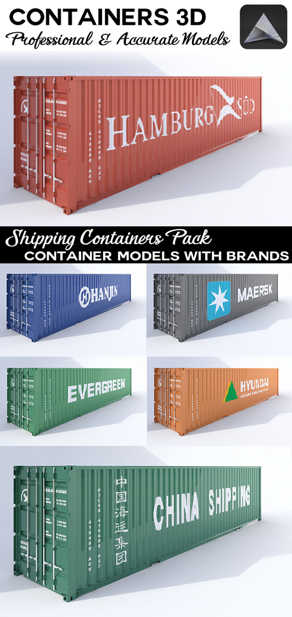 Shipping Containers 3D - 3Docean 25835856