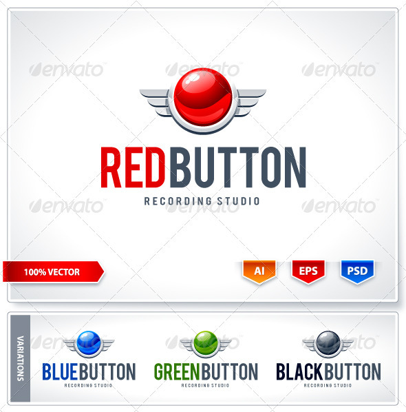 Red button logo template - Logo Templates