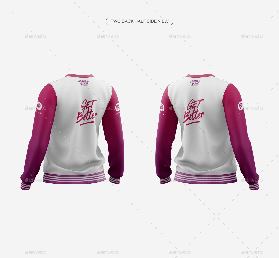 Download 16+ Womens Crew Neck Sweatshirt Back Half Side View ...