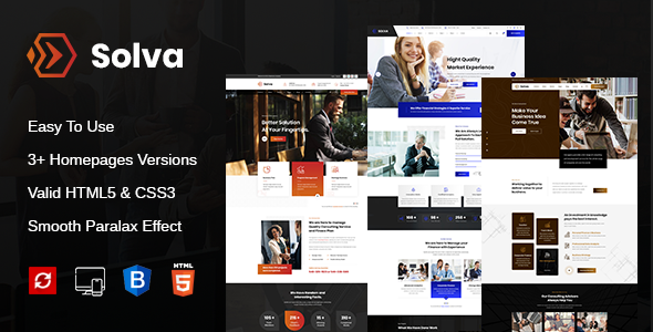 Extraordinary Solva - Consulting Business HTML Template