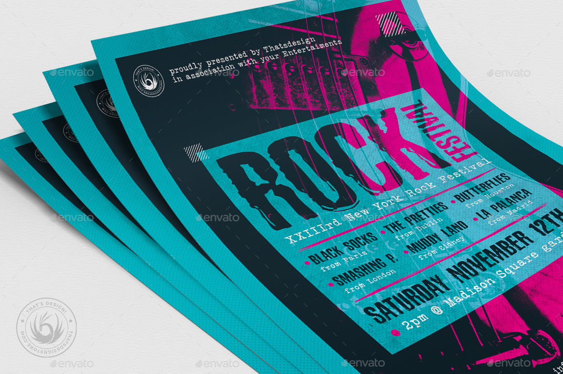 Indie Rock Flyer Template V10 by lou606 | GraphicRiver