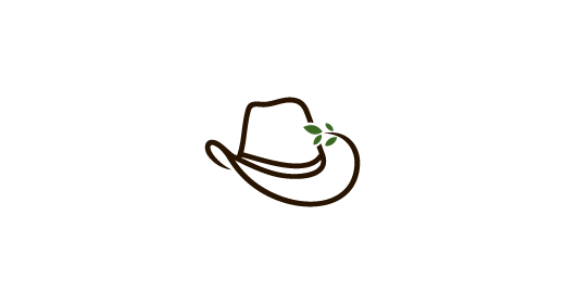 cowboy hat design and striped leaf