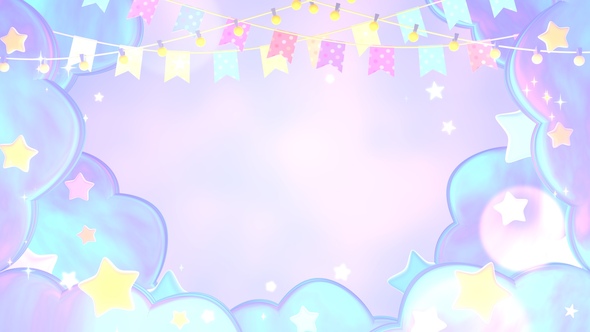 Pastel Bunting Flags And Stars alt