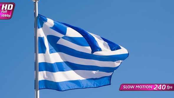 Flag Of Greece Waves The Wind alt