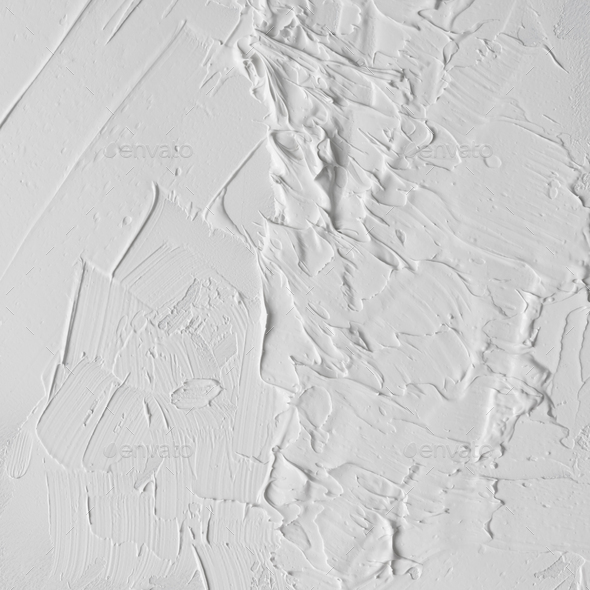 White Abstract Oil Paint Texture On Canvas Or Wall Stock Photo By Zamurovic