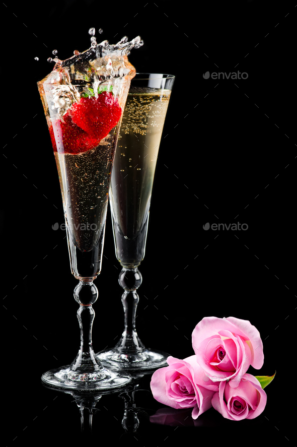Two glasses of champagne - Stock Photo - Images