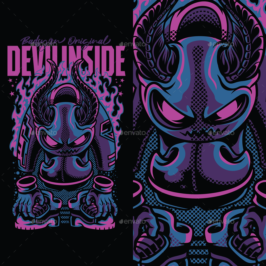 Devil Inside T-Shirt Design, T-Shirts | GraphicRiver