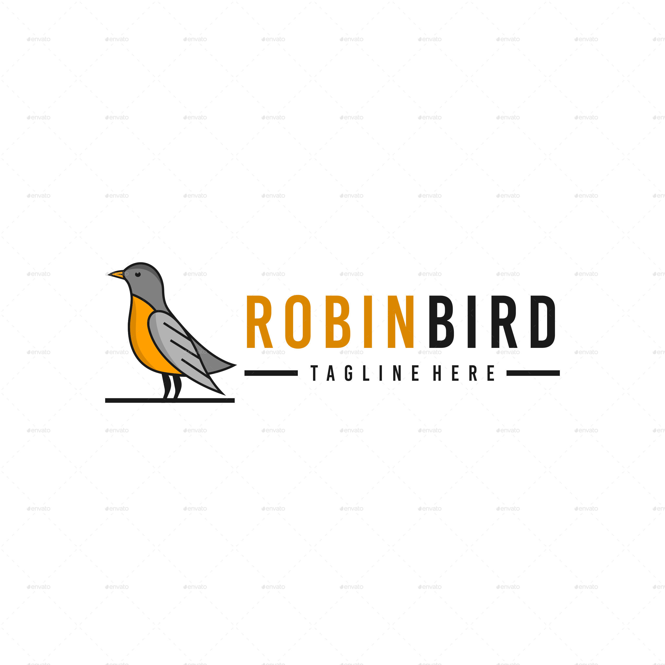 Bird - Robin bird logo by BlissfulMotion | GraphicRiver