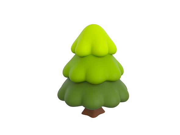 Cartoon Pine Tree - 3Docean 25876358