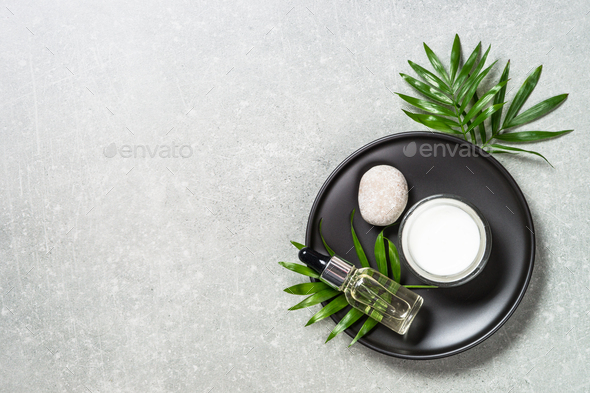 Hyaluronic acid, botulin, face serum in vial - Stock Photo - Images
