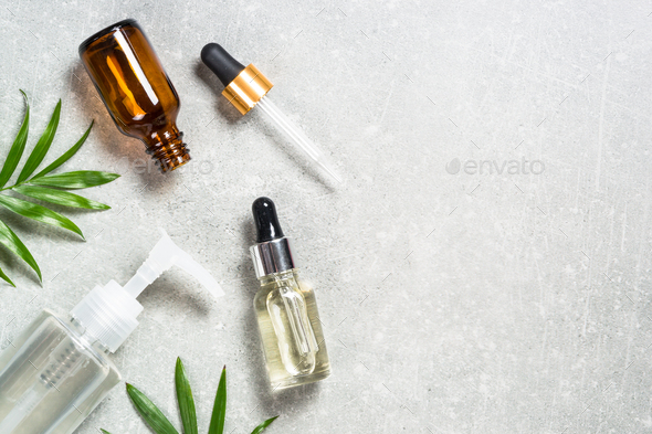 Hyaluronic acid and hyaluronic gel on stone table - Stock Photo - Images