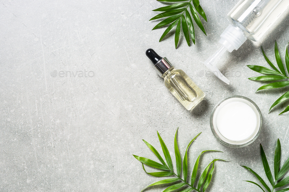 Hyaluronic acid and hyaluronic gel on stone table - Stock Photo - Images