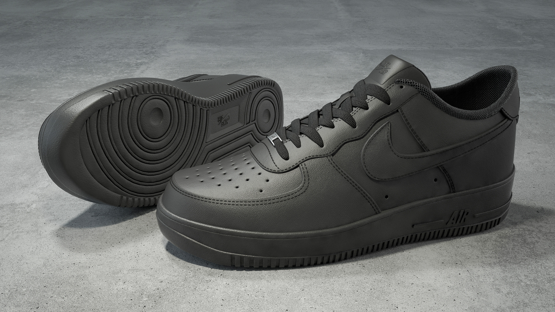 Humiliate thousand allowance Nike Air Force 1 low black 3D model by mrGarret | 3DOcean
