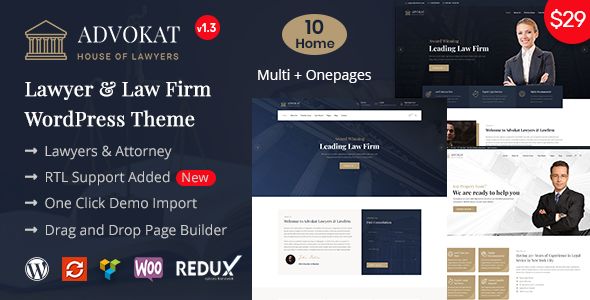 Advokat – Lawyer & Lawfirm WordPress Theme