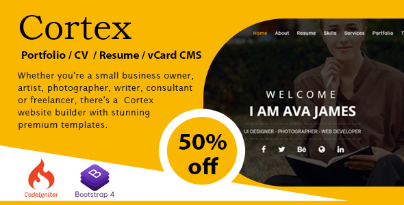 Cortex Portfolio / CV / Resume / vCard CMS
