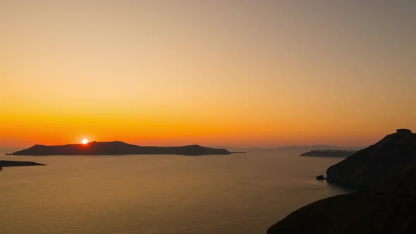 Sunset Sea Caldera Santorini Timelapse