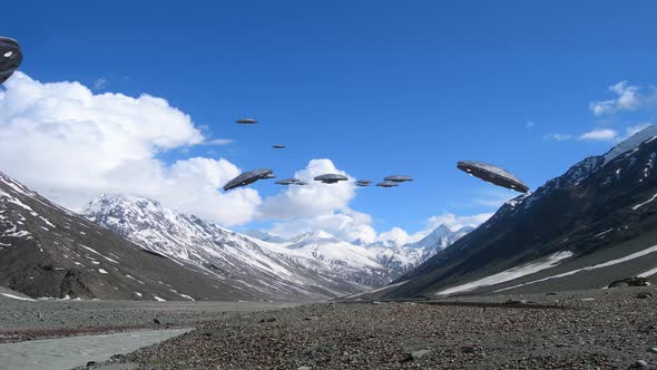 UFO Fleet In The Himalayan Mountains
