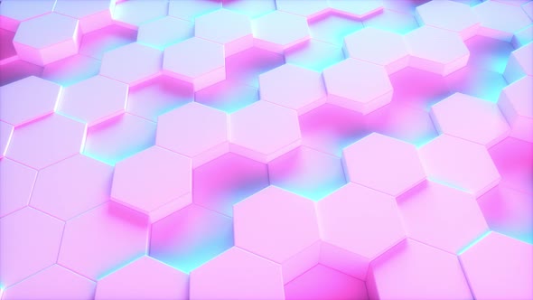 Soft Flowing Colorful Hexgon Background Loop