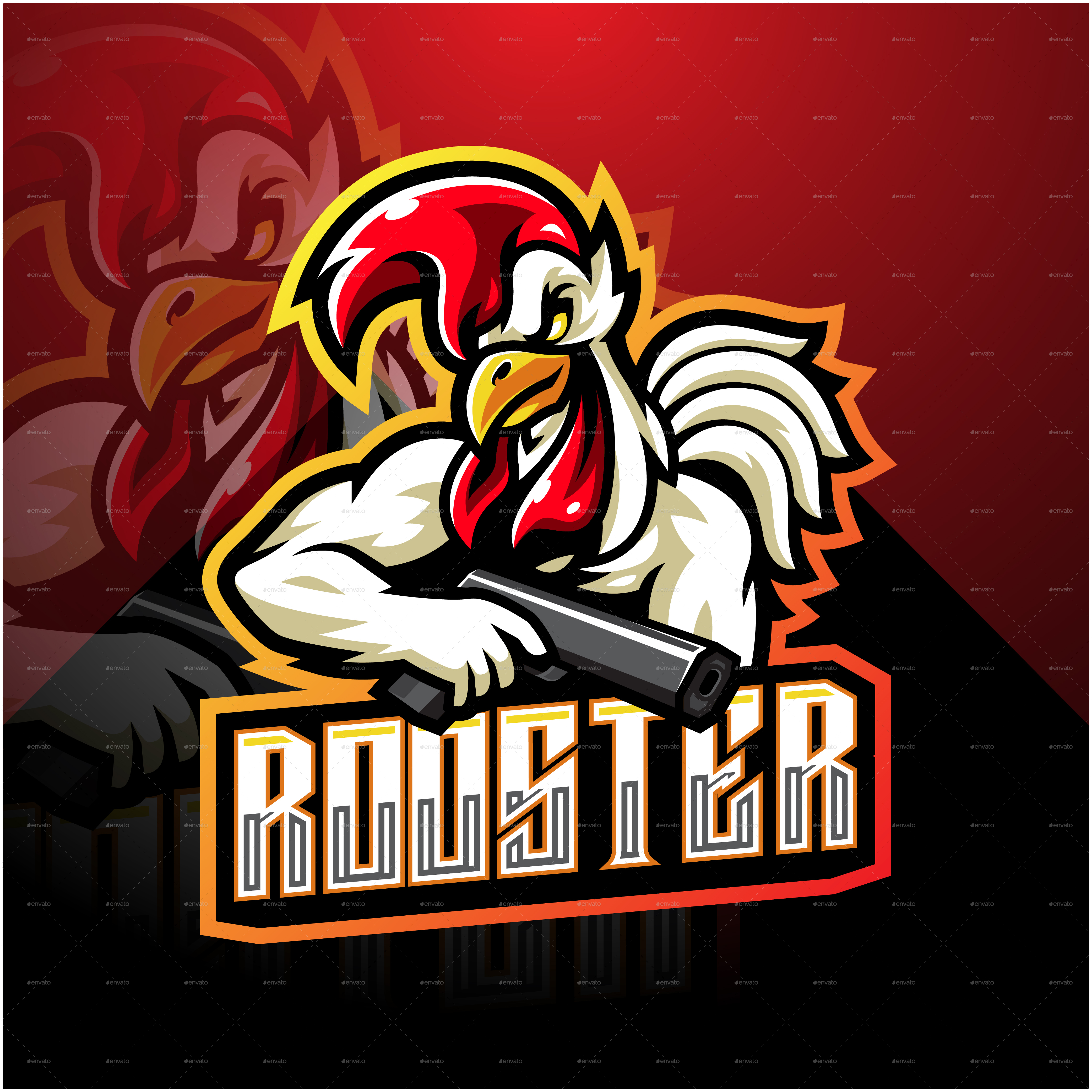 Rooster Esport Mascot By Visink GraphicRiver
