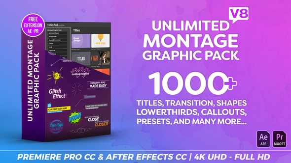 Montage Graphic Pack / Titles / Transitions / Lower Thirds and more