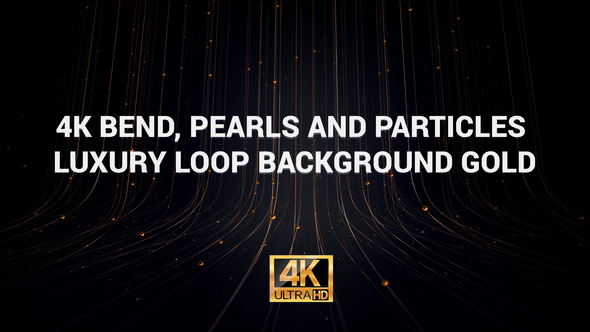 4K Bend, Pearls And Particles Luxury Loop Background Gold