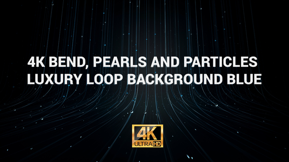 4K Bend, Pearls And Particles Luxury Loop Background Blue