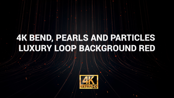 4K Bend, Pearls And Particles Luxury Loop Background Red