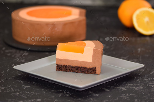 Orange Chocolate Mousse Cake Stock Photo - Download Image Now -  Backgrounds, Baked Pastry Item, Bakery - iStock